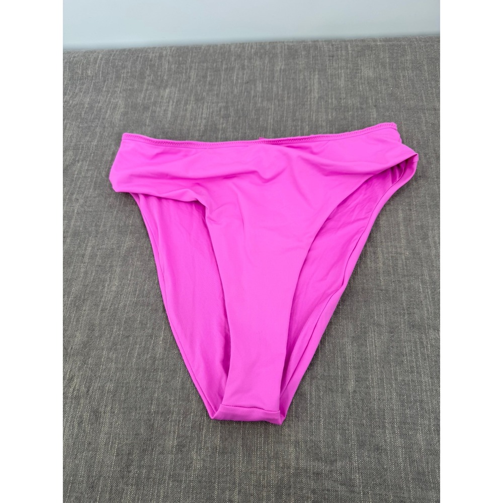 SKIMS Recycled Swim Mid Waist Bikini Bottom Neon Orchid Pink Size M Medium NWT